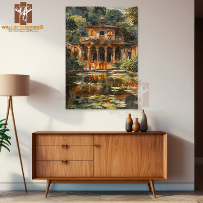 Sri Lankan Buddhist Temple Watercolor Travel High Quality Unframed Poster Print & Waterproof Poster Print Wall Décor