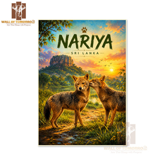 Jackal (Nariya) Sri Lanka Travel Animals High Quality Unframed Poster Print & Laminated Poster Print Wall Décor