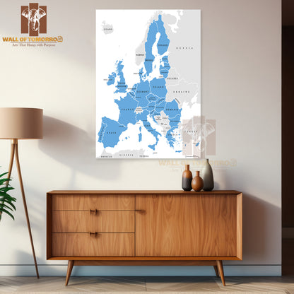 European Union Countries Educational High Quality Unframed Poster Print & Waterproof Poster Print Wall Décor