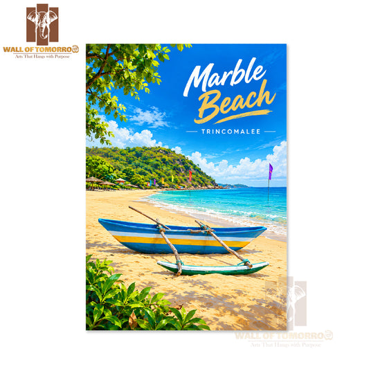 Marble Beach Trincomalee Sri Lanka Travel High Quality Unframed Poster Print & Laminated Poster Print Wall Décor