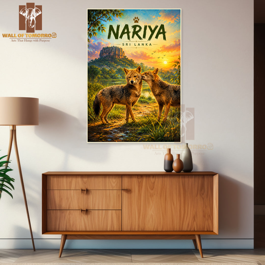 Jackal (Nariya) Sri Lanka Travel Animals High Quality Unframed Poster Print & Laminated Poster Print Wall Décor