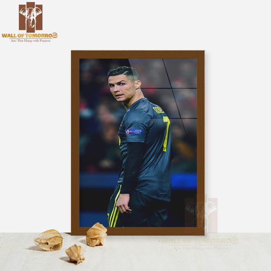 Famous Soccer Player Athleticism and Iconic Playing Style Sports High Quality Glass Frame Wall Décor