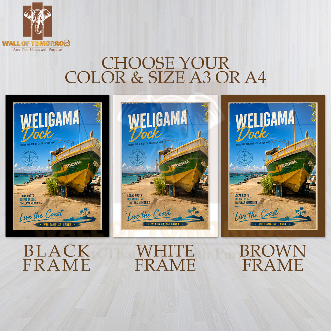 Weligama Dock Sri Lanka Travel High Quality Glass Frame Wall Décor