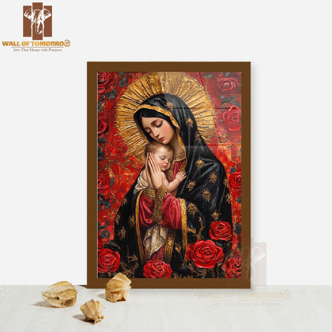 Mother Mary Religious High Quality Glass Frame Wall Décors in Sri Lanka