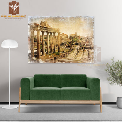 Roman Forums Artistic Retro Styled Picture High Quality Unframed Poster Print & Waterproof Poster Print Wall Décor