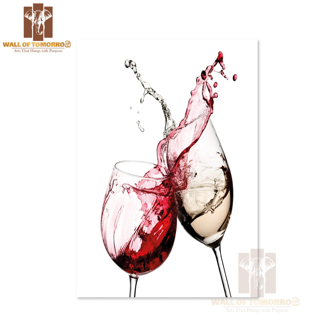 Red And White Wine Splash Diagonal High Quality Unframed Poster Print & Waterproof Poster Print Wall Décor