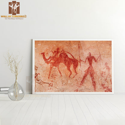 Famous Prehistoric Rock Paintings of Tassili N'Ajjer, Algeria High Quality Unframed Poster Print & Waterproof Poster Print Wall Décor