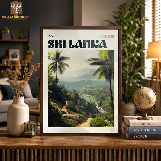 Asia Sri Lanka Travel Vintage High Quality Glass Frame Wall Décor
