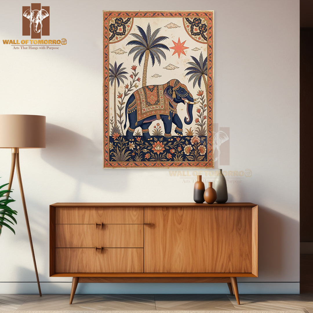 Decorative Indian-style Illustration of a Richly Adorned Elephant Animals High Quality Unframed Poster Print & Laminated Poster Print Wall Décor in Sri Lanka