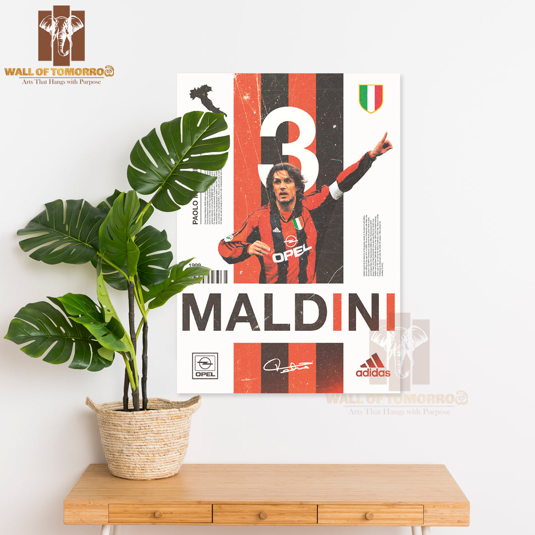 Maldini Showcasing His Dynamic Pose Sports High Quality Unframed Poster Print & Waterproof Poster Print Wall Décor