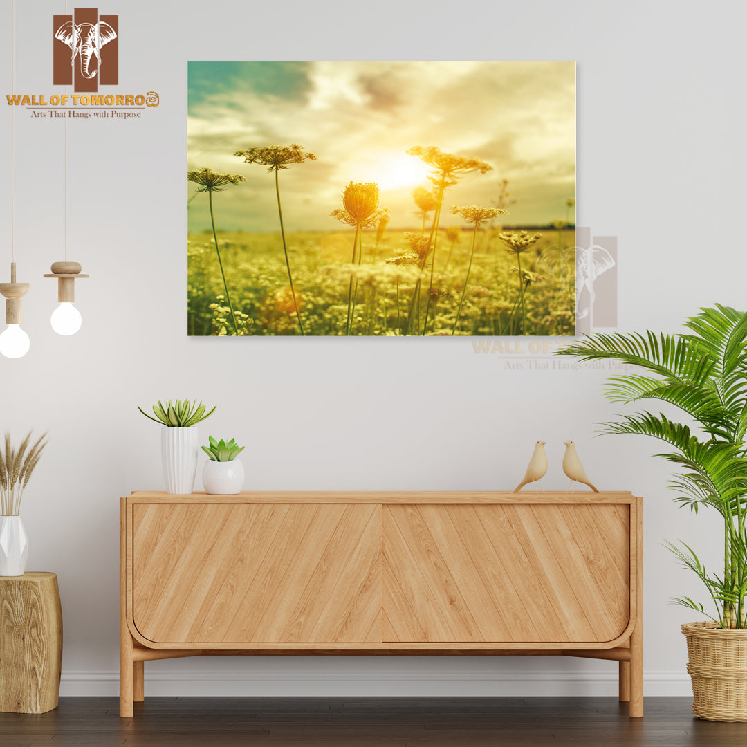 Golden Evening on The Summer Meadow High Quality Unframed Poster Print & Waterproof Poster Print Wall Décor