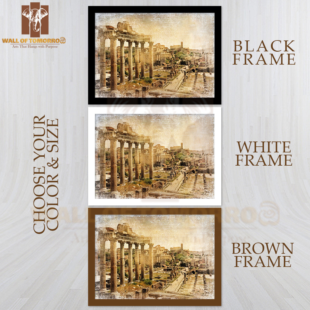 Roman Forums Artistic Retro Styled Picture High Quality Unframed Poster Print & Waterproof Poster Print Wall Décor