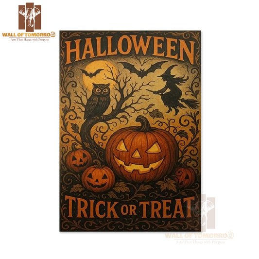 Vintage Halloween Spooky Gothic Trick or Treat High Quality Unframed Poster Print & Waterproof Poster Print Wall Décor