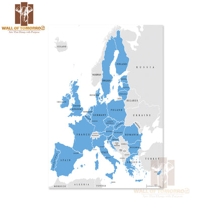 European Union Countries Educational High Quality Unframed Poster Print & Waterproof Poster Print Wall Décor