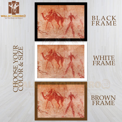 Famous Prehistoric Rock Paintings of Tassili N'Ajjer, Algeria High Quality Unframed Poster Print & Waterproof Poster Print Wall Décor