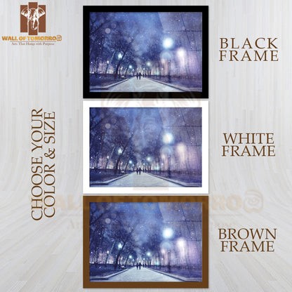 Winter Night In the Park High Quality Unframed Poster Print & Waterproof Poster Print Wall Décor