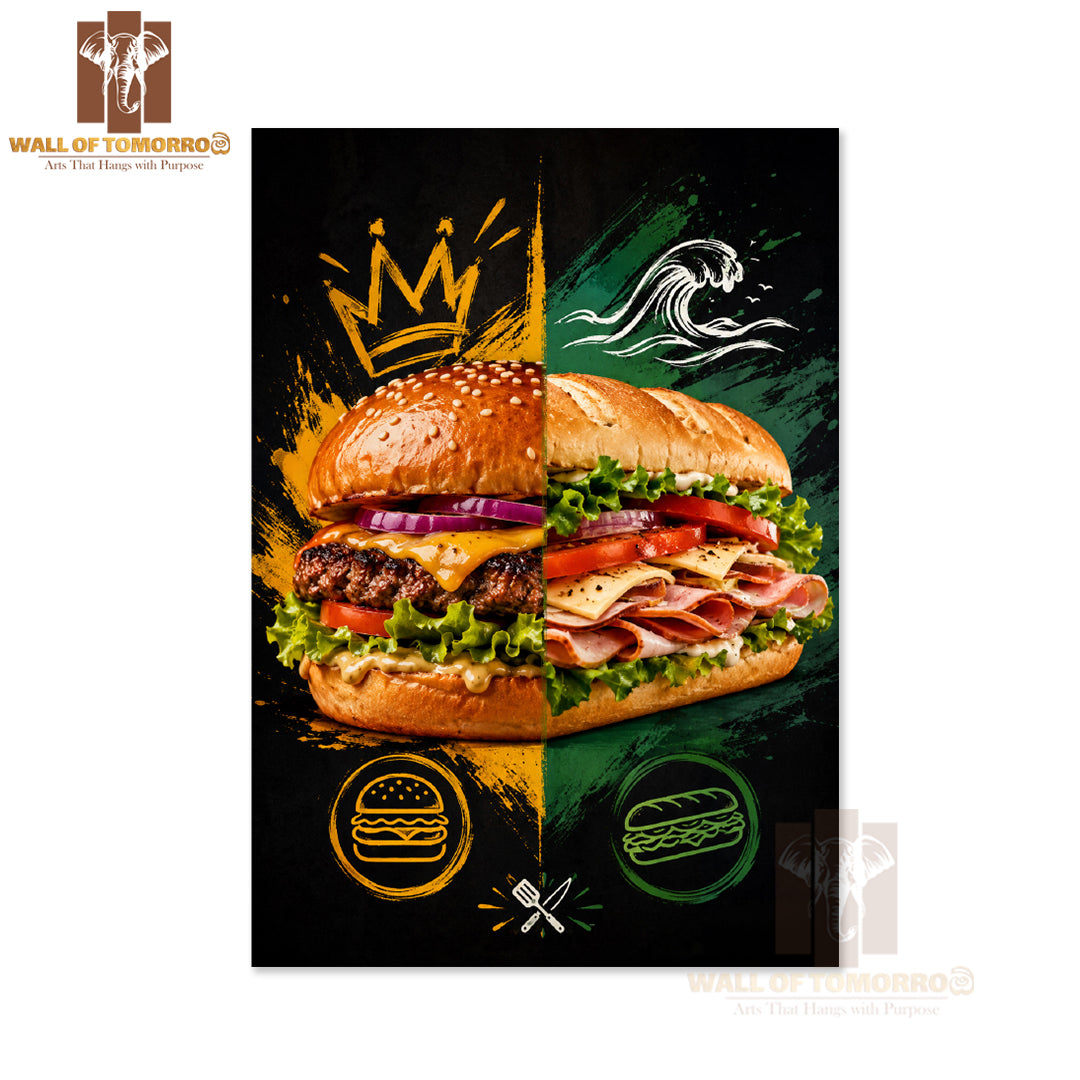 Burgers & submarine Kitchen & Restaurant High Quality Unframed Poster Print & Waterproof Poster Print Wall Décor in Sri Lanka