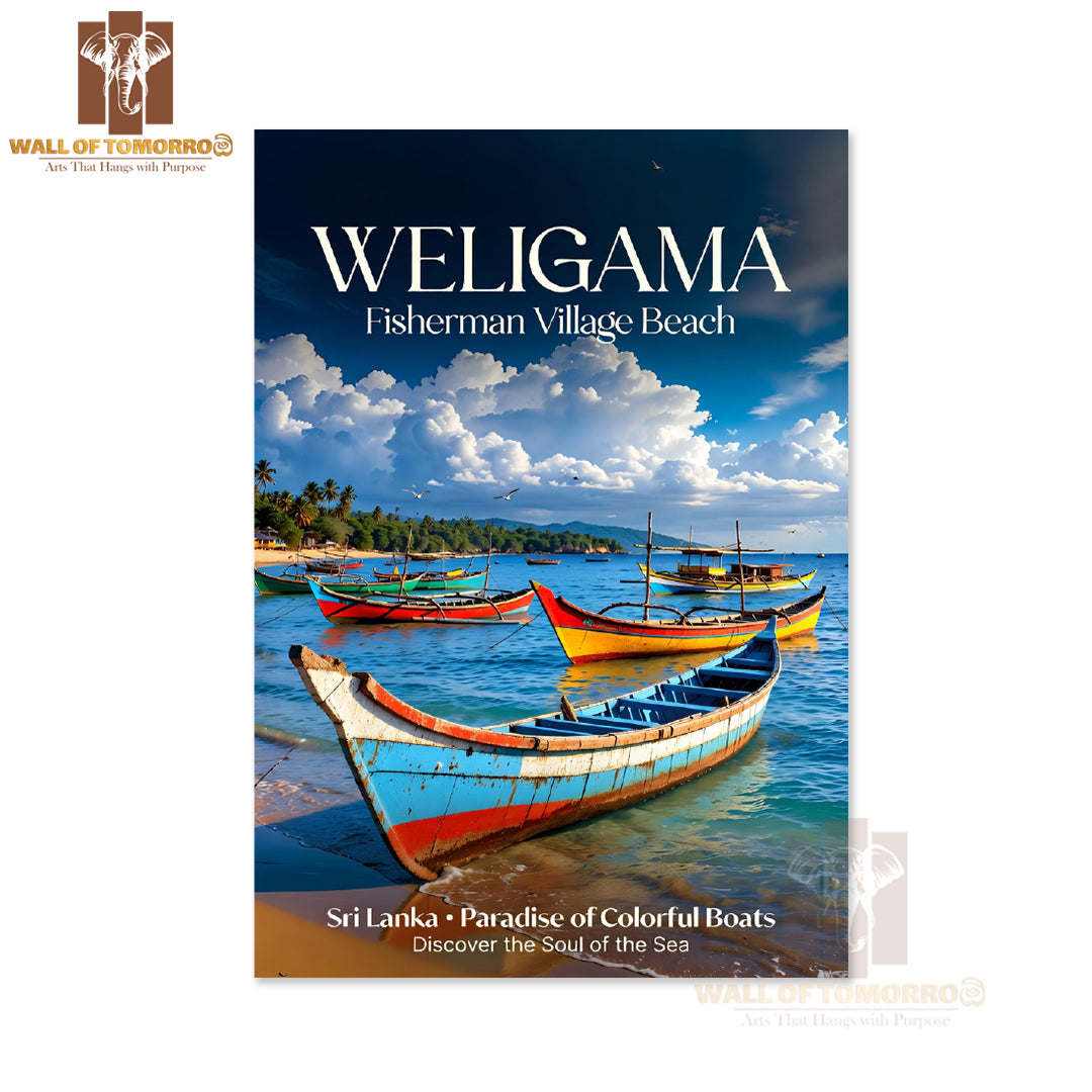 Weligama Fisherman Village Beach Sri Lanka Travel High Quality Unframed Poster Print & Waterproof Poster Print Wall Décor