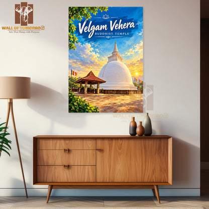 Velgam Vehera Buddhist Temple, Trincomalee Sri Lanka Travel High Quality Unframed Poster Print & Laminated Poster Print Wall Décor
