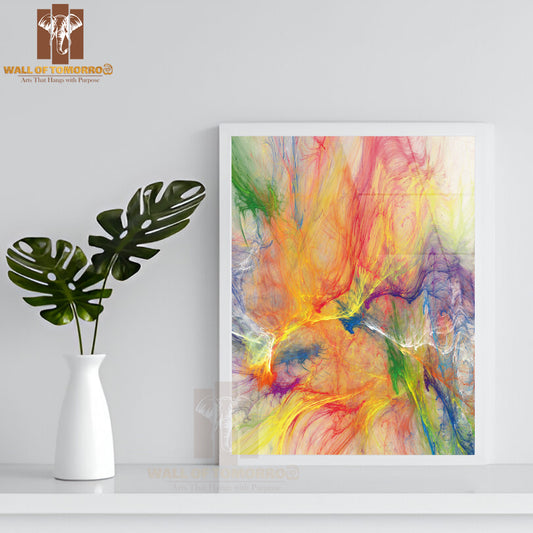 Colorful Abstract Artwork High Quality Glass Frame Wall Décor