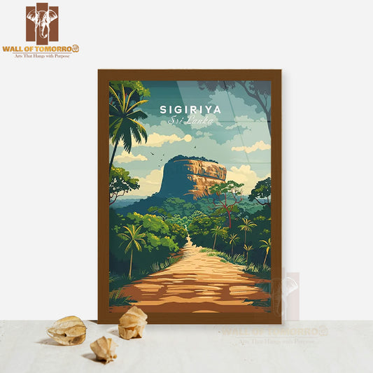 Sri Lanka Travel Sigiriya High Quality Glass Frame Wall Décor