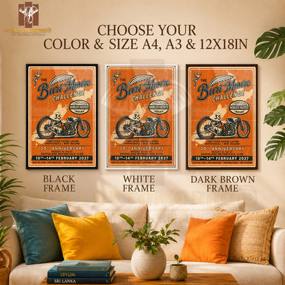The Burt Munro Challenge Motor Bike High Quality Glass Frame Wall Décor in Sri Lanka