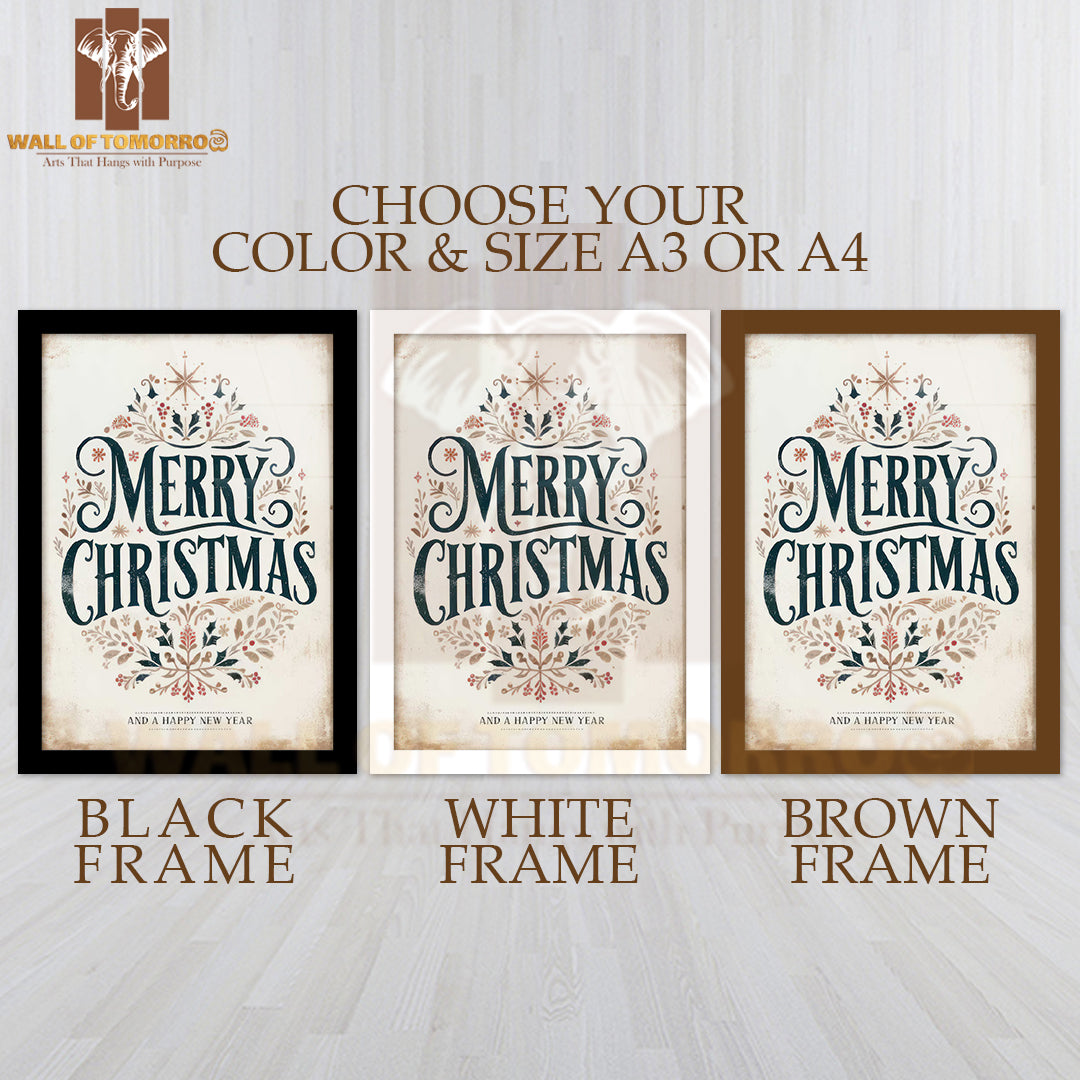 Merry Christmas High Quality Glass Frame Wall Décor