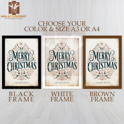 Merry Christmas High Quality Glass Frame Wall Décor