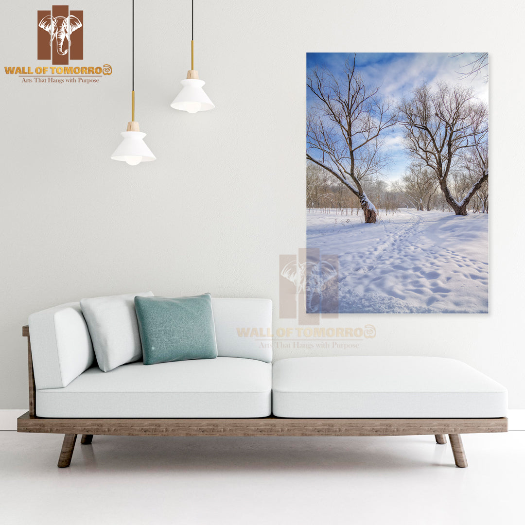 Snow Covered Dead Trees Pathway High Quality Unframed Poster Print & Waterproof Poster Print Wall Décor
