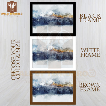 Watercolor Golden Mountains Art High Quality Unframed Poster Print & Waterproof Poster Print Wall Décor
