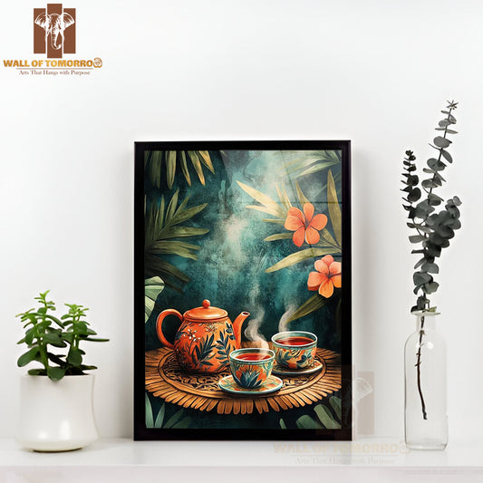 Sri Lankan Tea Set Travel High Quality Glass Frame Wall Décor
