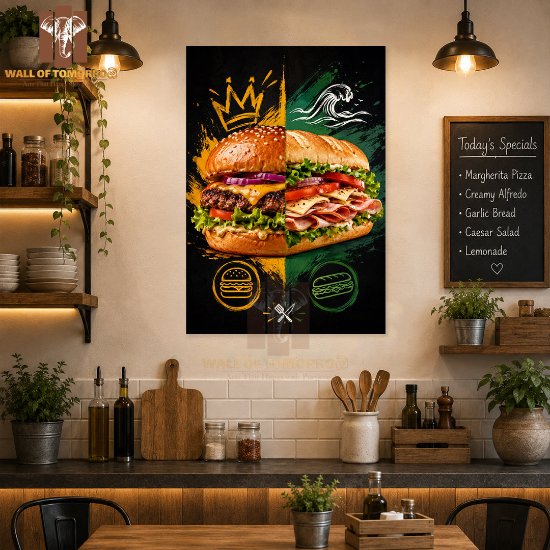 Burgers & submarine Kitchen & Restaurant High Quality Unframed Poster Print & Waterproof Poster Print Wall Décor in Sri Lanka