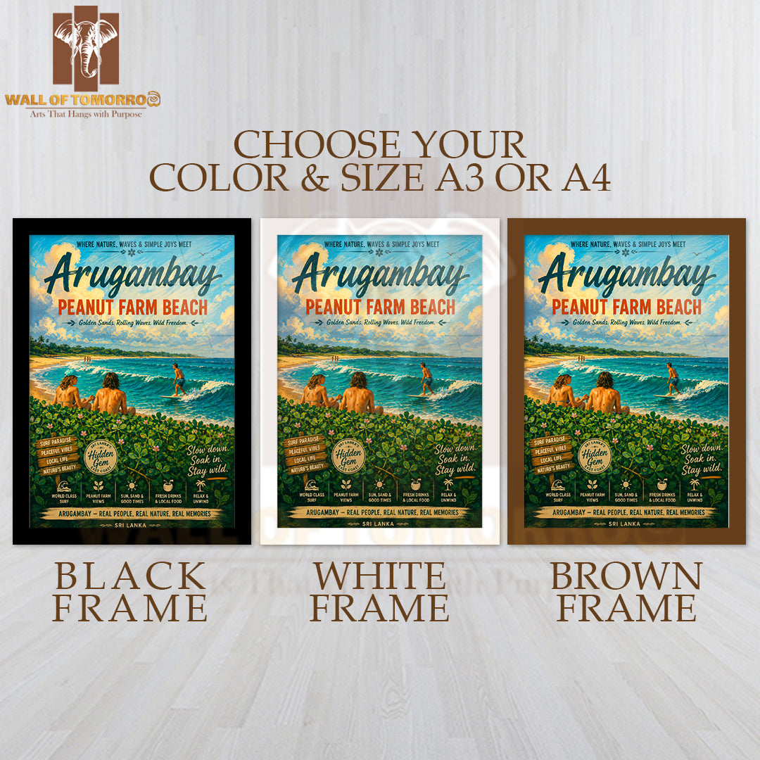 The Magic of Arugambay Peanut Farm Beach Travel High Quality Glass Frame Wall Décor