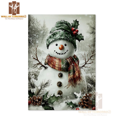 Snowman and Forest Snowfall in Winter High Quality Unframed Poster Print & Waterproof Poster Print Wall Décor