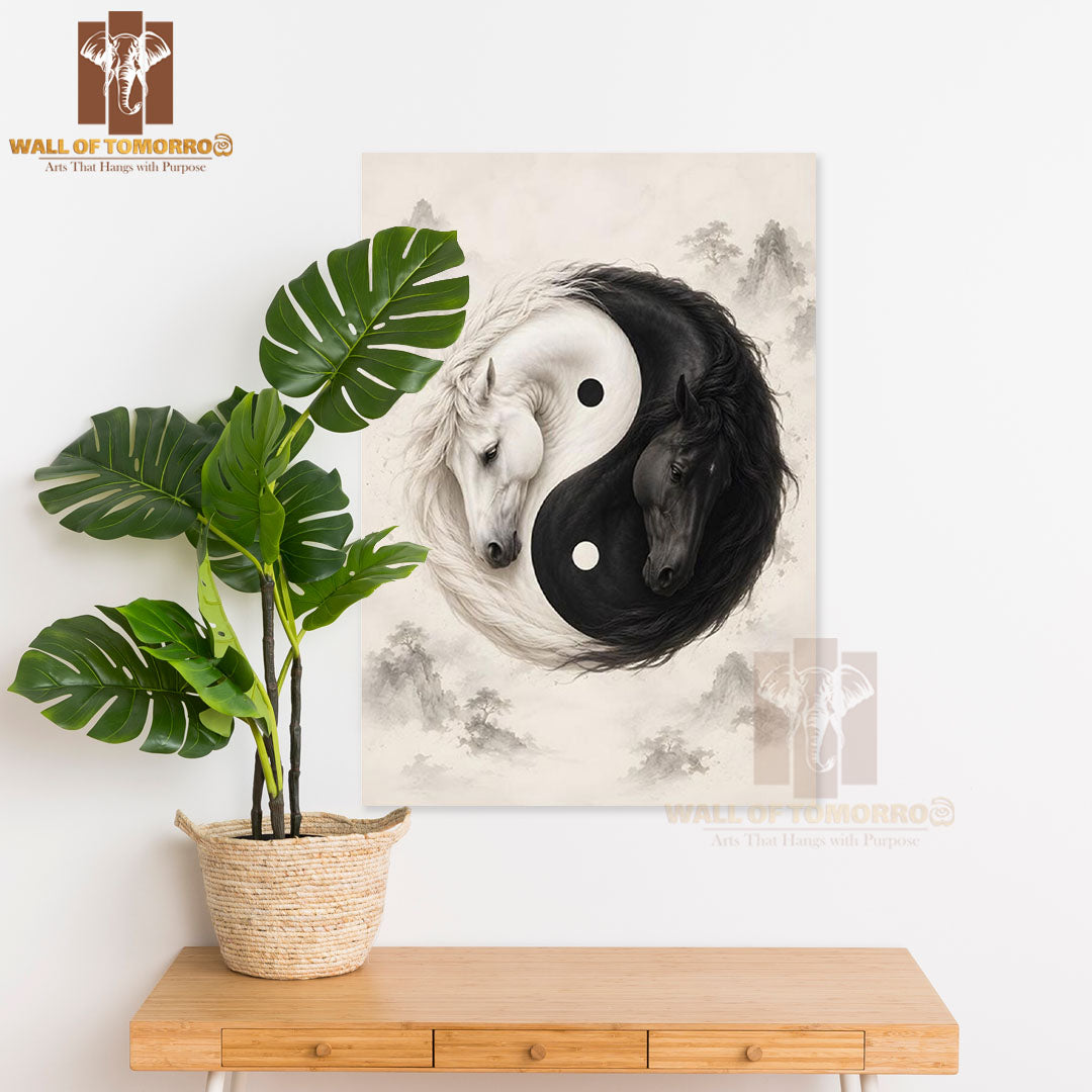 Yin Yang Horses Animals High Quality Unframed Poster Print & Laminated Poster Print Wall Décor in Sri Lanka
