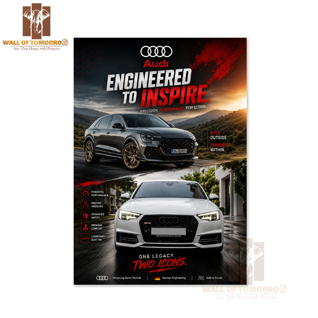 Audi Vehicle High Quality Unframed Poster Print & Waterproof Poster Print Wall Décor in Sri Lanka