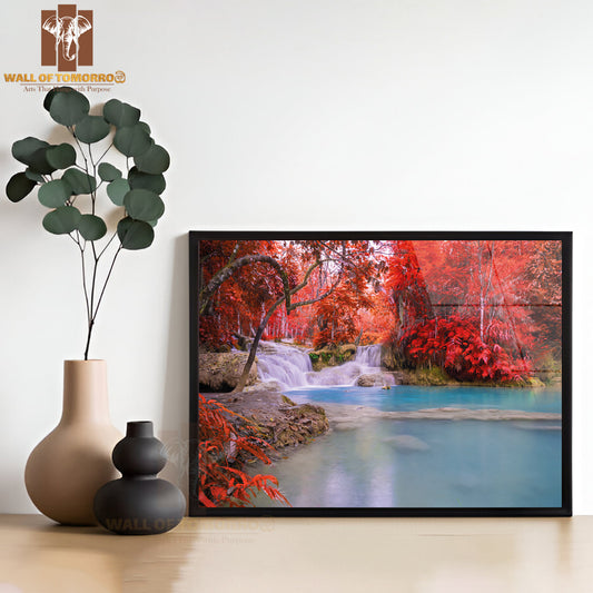 Waterfall In Rain Forest Photography High Quality Unframed Poster Print & Waterproof Poster Print Wall Décor