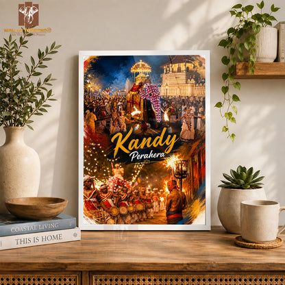 Kandy Perahera Sri Lanka Travel High Quality Glass Frame Wall Décor