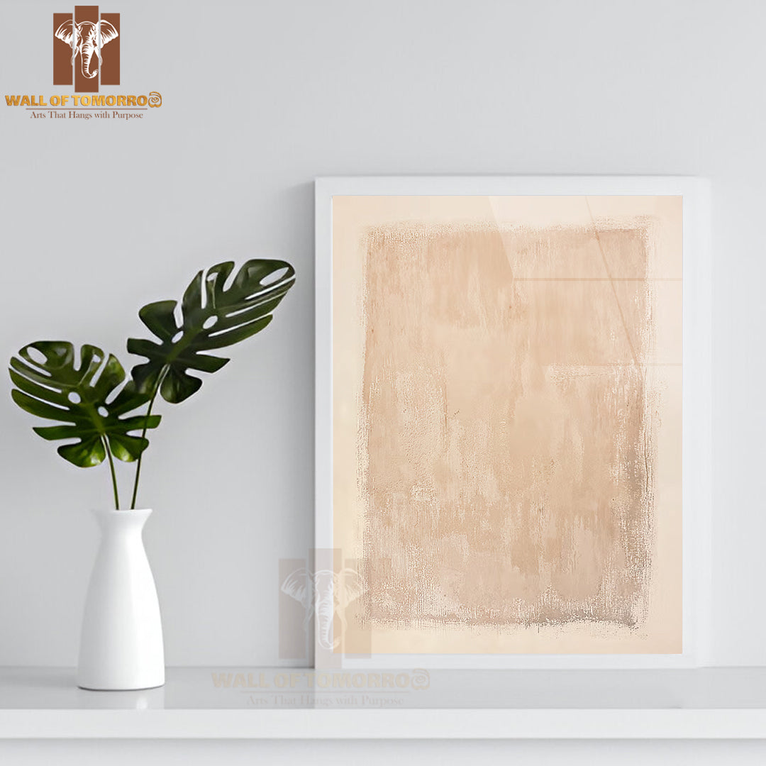 Gentle Mirage Neutral Art High Quality Glass Frame Wall Décor
