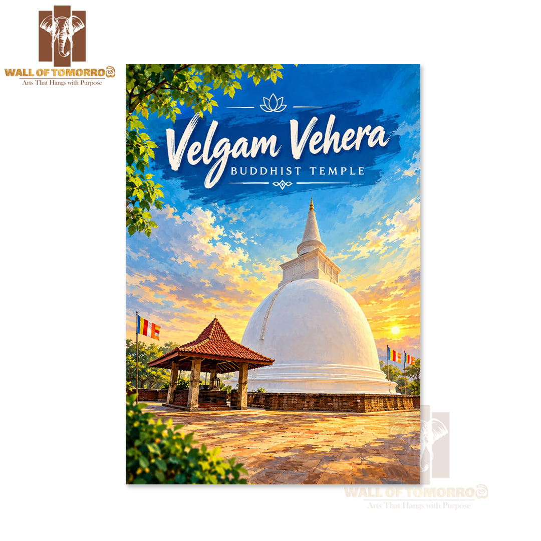 Velgam Vehera Buddhist Temple, Trincomalee Sri Lanka Travel High Quality Unframed Poster Print & Laminated Poster Print Wall Décor