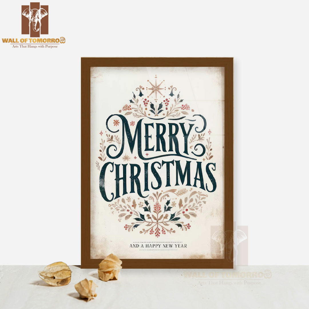 Merry Christmas High Quality Glass Frame Wall Décor