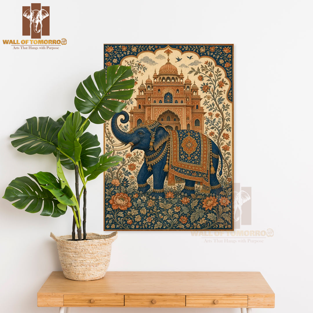 Richly Decorated Blue Elephant Animals High Quality Unframed Poster Print & Laminated Poster Print Wall Décor in Sri Lanka