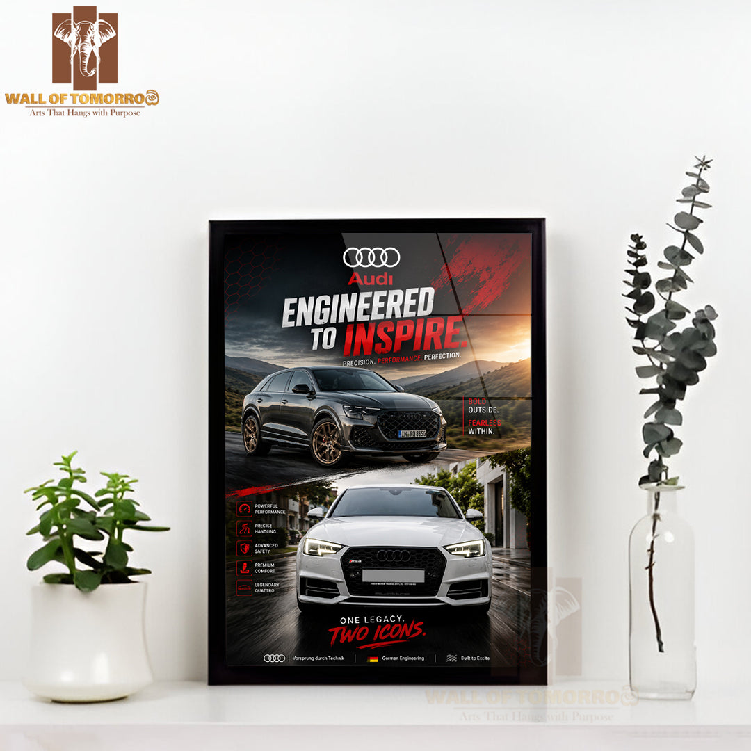 Audi Vehicle High Quality Glass Frame Wall Décors in Sri Lanka