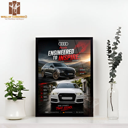 Audi Vehicle High Quality Glass Frame Wall Décors in Sri Lanka