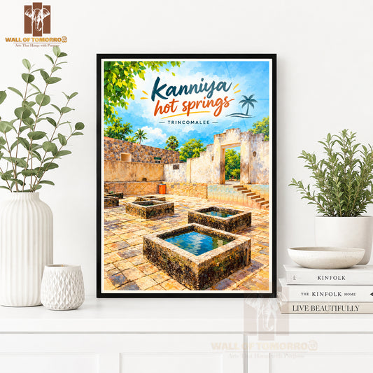 Kanniya Hot Springs Trincomalee Sri Lanka Travel High Quality Glass Frame Wall Décor