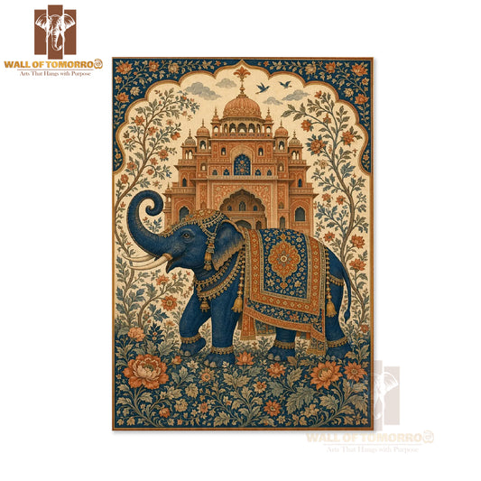 Richly Decorated Blue Elephant Animals High Quality Unframed Poster Print & Laminated Poster Print Wall Décor in Sri Lanka
