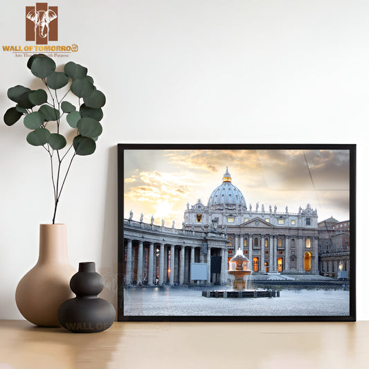 Basilica Di San Pietro, Vatican, Rome, Italy High Quality Unframed Poster Print & Waterproof Poster Print Wall Décor