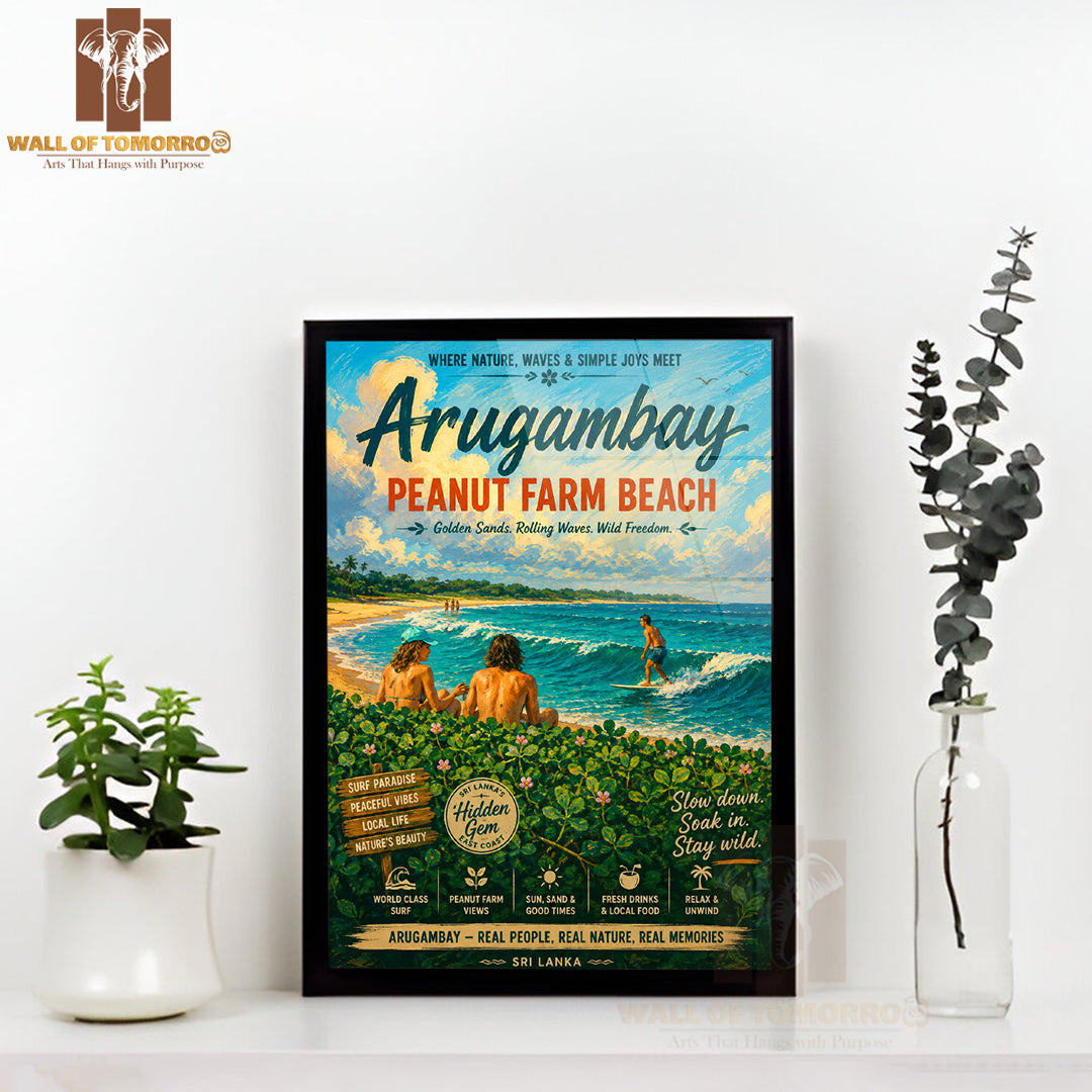 The Magic of Arugambay Peanut Farm Beach Travel High Quality Glass Frame Wall Décor