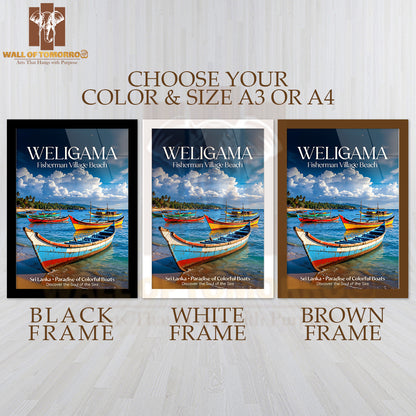 Weligama Fisherman Village Beach Sri Lanka Travel High Quality Glass Frame Wall Décor
