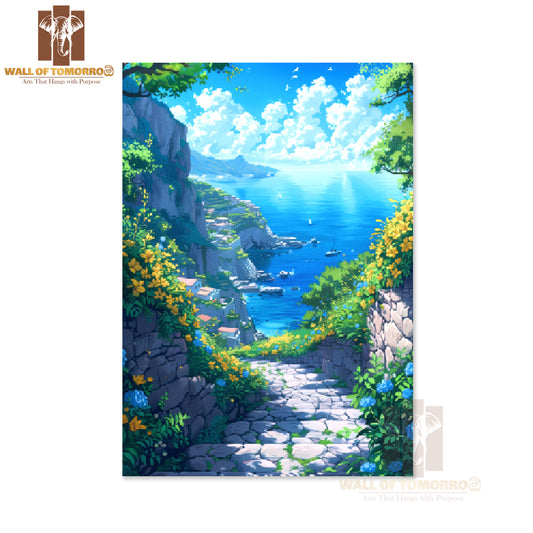 Painting Of a Path Leading to A Beach High Quality Unframed Poster Print & Waterproof Poster Print Wall Décor